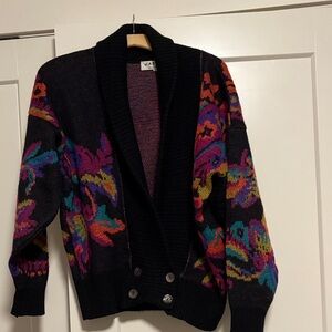 Jaeger Wool/Mohair Blend Cardigan Sweater—Made in Great Britain—GORGEOUS! M